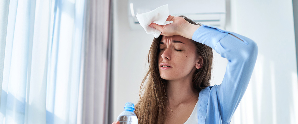 Girl is uncomfortable because her home AC system not working