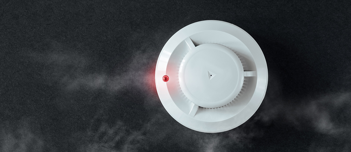 smoke detector black background