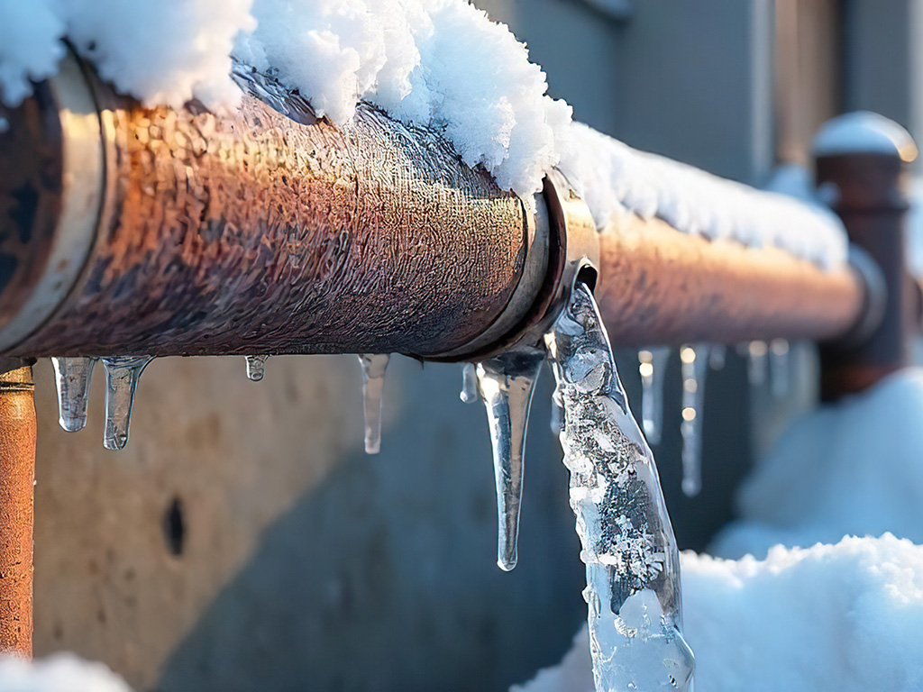 Denver Commercial Plumbers: Reliable Solutions 4 Denver Commercial Plumbers: Reliable Solutions Frozen pipes bursting under snow, icicles hanging, winter plumbing disaster Repair needed, frozen water, emergency service , ice, frozen pipes