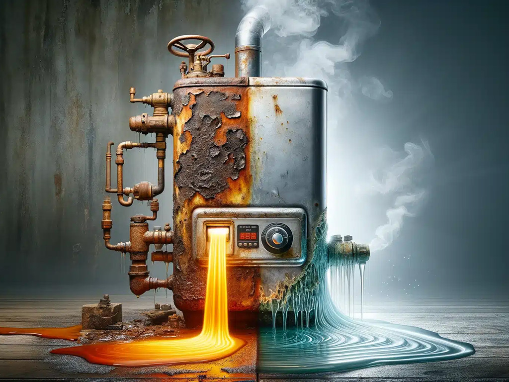 Boiler Repair vs Boiler Replacement: Which Option Saves More Money? 3 Boiler Repair vs Boiler Replacement: Which Option Saves More Money? old boiler leaking, rusted unit, boiler issues