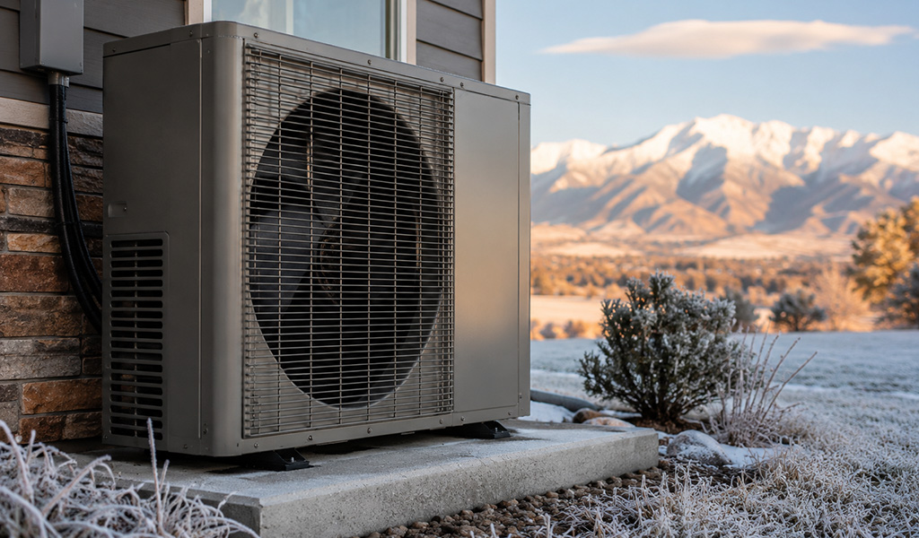 Cold-climate heat pump running in Denver winter conditions