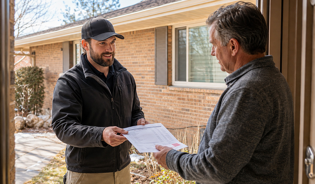 How Much Does a Water Heater Cost in Denver? 2026 Guide 6 How Much Does a Water Heater Cost in Denver? 2026 Guide Technician reviewing an itemized water heater quote with a Denver homeowner